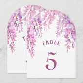 Pink Wisteria Arch Table Number Kaart (Voorkant / Achterkant)