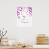 Pink Wisteria Baptism Welcome Poster (Cuisine)