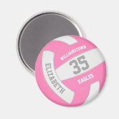 pink-witvolleybalteam: meisjes magneet (Voorkant / Achterkant)