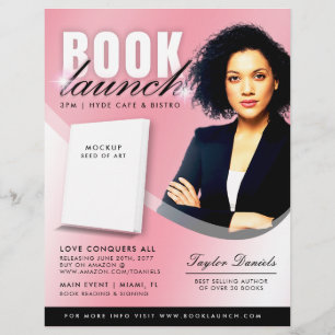 Pink Women's Book Lancering Event Flyer