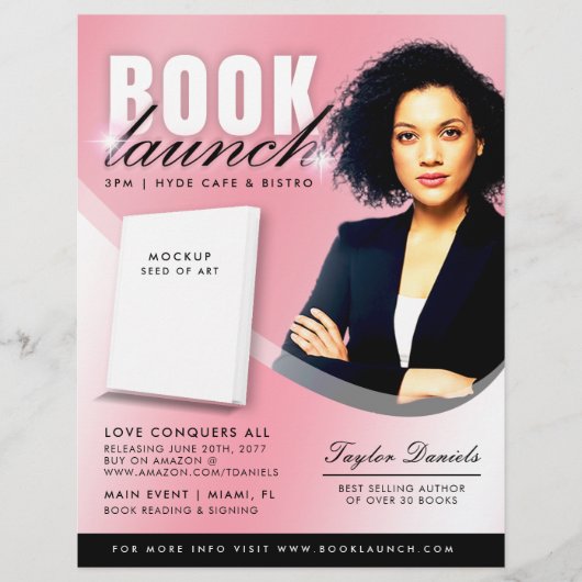 Pink Women's Book Lancering Event Flyer (Voorkant)
