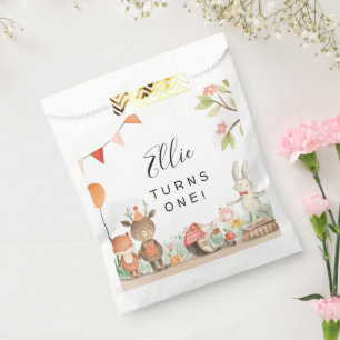 Pink Woodland Birthday Party Bedankzakje