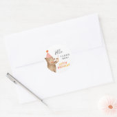 Pink Woodland Birthday Party Ronde Sticker (Envelop)