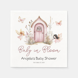 Pink Woodland Fairies Baby shower Servet