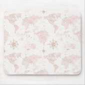 Pink World Map Muismat (Voorkant)