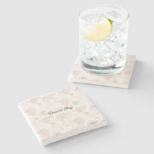 Pink World Map Stenen Onderzetter (Zijkant)