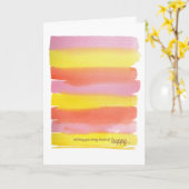 Pink+Yellow Aquarelle Carte pliée Anniversaire (Fleur jaune)