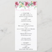 Pink Yellow Aquarelle Floral Menu Mariage (Devant)