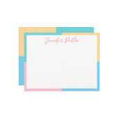 Pink Yellow Blue Green Script Modèle manuscrit (Devant/Arrière en situation)