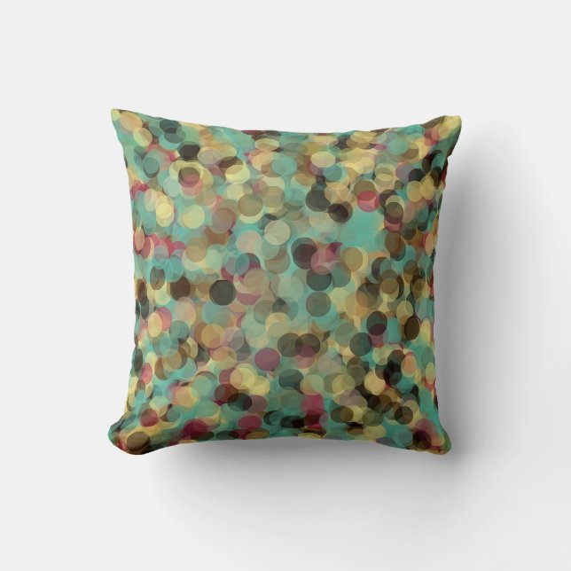 pink yellow green and blue circle pattern abstract kussen (Voorkant)