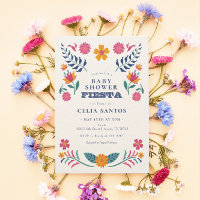 Pink Yellow Mexican Fiesta Baby shower Invitation