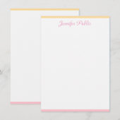 Pink Yellow Modern manuscrit Nom Modèle (Devant / Derrière)