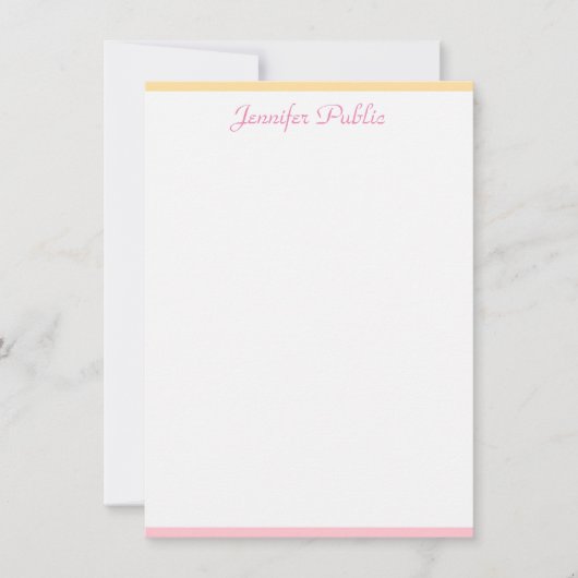 Pink Yellow Modern manuscrit Nom Modèle (Devant)