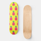 Pink Yellow Pineappy Motif Tropical Skateboard (Recto)
