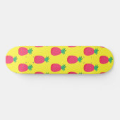 Pink Yellow Pineappy Motif Tropical Skateboard (Horz)