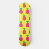 Pink Yellow Pineappy Motif Tropical Skateboard (Recto)