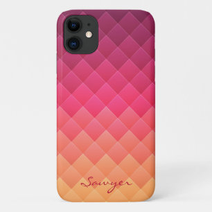 Pink & Yellow Striped iPhone 11 Hoesje