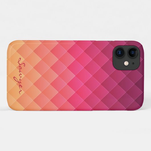 Pink & Yellow Striped Case-Mate iPhone Case (Achterkant (horizontaal))