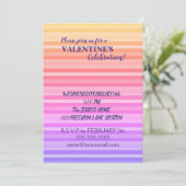 Pink Yellow Stripes Valentine Invitation (Debout devant)