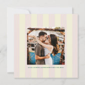Pink Yellow Vertical Stripes Modern Save the Date (Achterkant)