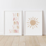 Pink You Are My Sunshine and Sun Girl Nursery<br><div class="desc">Éclaircissez l'espace de votre petit avec ce "Vous êtes mon soleil" rose et neutre et un coucher de soleil d'empreintes.</div>