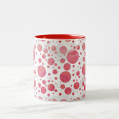 Pink Zalm Zwirl Dot Patroon Tweekleurige Koffiemok (Center)