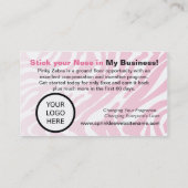 Pink Zebra Add Logo Visitekaartje (Achterkant)