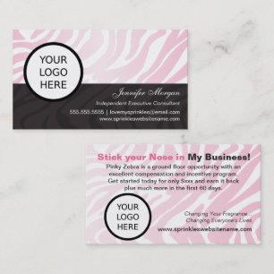 Pink Zebra Add Logo Visitekaartje