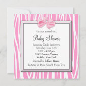 Pink Zebra Baby Shower Invitations (Dos)