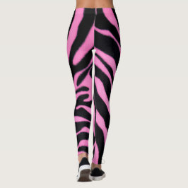 Pink Zebra Pattern Leggings – Bold Animal Print