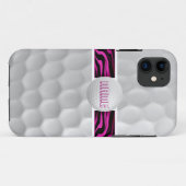 Pink Zebra Print Golf Ball Iphone 5 Coque (Dos (Horizontal))