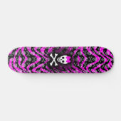 Pink Zebra Skull Princess Skateboard (Horz)