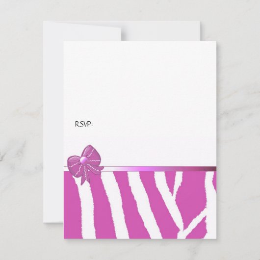 Pink Zebra Sripes Invitation Anniversaire (Dos)