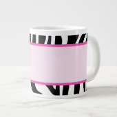 Pink Zebra Stripe 20oz Jumbo café Mug (Devant droit)