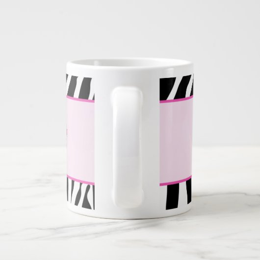 Pink Zebra Stripe 20oz Jumbo café Mug avec Zebra (Dos)