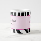 Pink Zebra Stripe 20oz Jumbo café Mug avec Zebra (Devant)