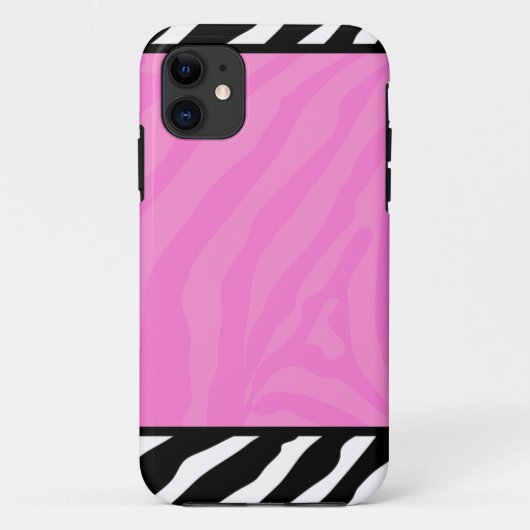 Pink Zebra Stripe tendance iPhone 5 Coque (Dos)