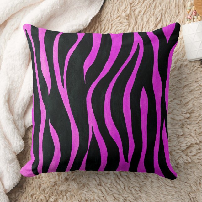 Pink Zebra Stripes Jeter Oreiller (Couverture)