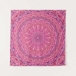 Pink Zen Mandala  boho lace Wandkleed