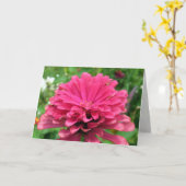 Pink Zinnia - Carte Anniversaire (Fleur jaune)
