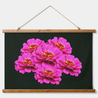 Pink Zinnia Flower Bouquet  Hangend Wandkleed