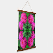 Pink Zinnia Flower Pair Abstract Pattern  Hangend Wandkleed (Gebogen)