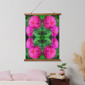 Pink Zinnia Flower Pair Abstract Pattern  Hangend Wandkleed (Slaapkamer)
