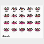 PINK ZWARTE WITTE ZEBRA VALSE MONOGRAM, sparen de  Hart Sticker (Vel)
