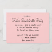 PINK ZWIRL BACHELORETTE PARTIJINVITATIE KAART (Achterkant)