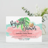 Pinkbloem moderne bruid kaart (Staand voorkant)