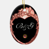 PINKBUTTERFLES EN STROMEN HARTFOONTEMPLATE KERAMISCH ORNAMENT (Achterkant)