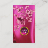PINKCARNATIES FUCHSIA SILK CLOTH, GEM MONOGRAM VISITEKAARTJE (Achterkant)