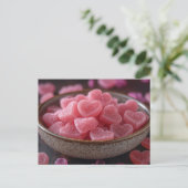 Pinke Herzen aus Zucker Valentinstag Briefkaart (Staand voorkant)