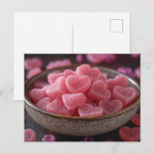 Pinke Herzen aus Zucker Valentinstag Briefkaart (Voorkant / Achterkant)